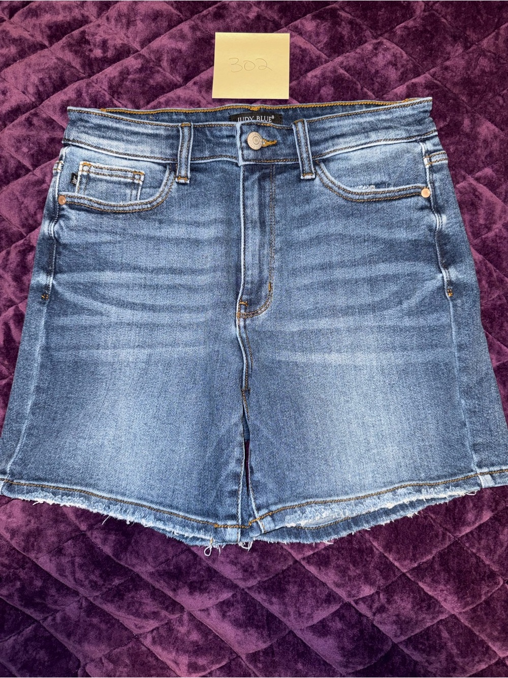 Judy Blue Medium Wash Frayed Hem Denim Shorts